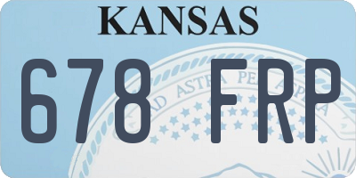 KS license plate 678FRP