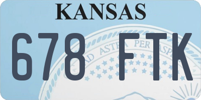 KS license plate 678FTK