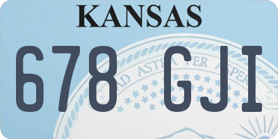 KS license plate 678GJI