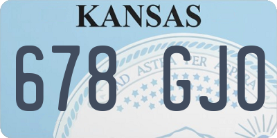 KS license plate 678GJO