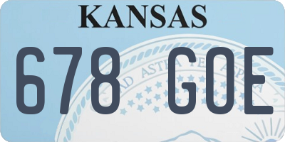 KS license plate 678GOE