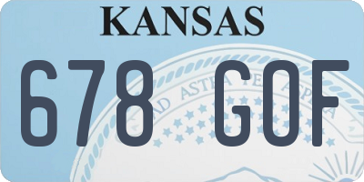 KS license plate 678GOF