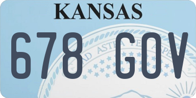 KS license plate 678GOV