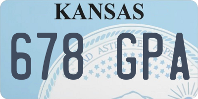 KS license plate 678GPA