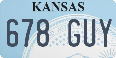 KS license plate 678GUY