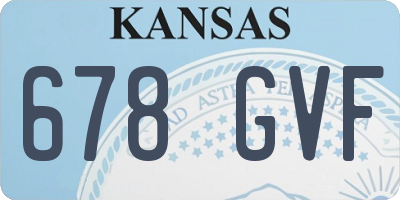 KS license plate 678GVF