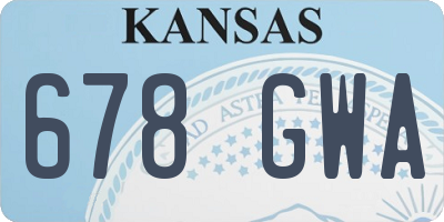 KS license plate 678GWA