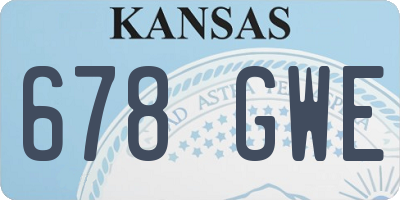 KS license plate 678GWE