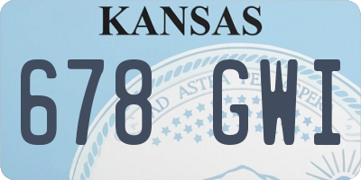 KS license plate 678GWI