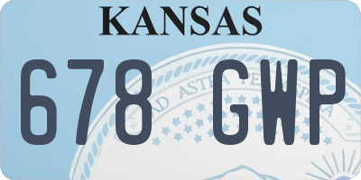 KS license plate 678GWP