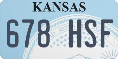 KS license plate 678HSF