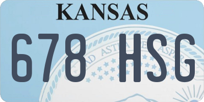 KS license plate 678HSG