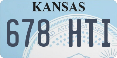 KS license plate 678HTI