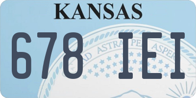 KS license plate 678IEI