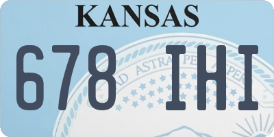KS license plate 678IHI