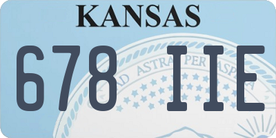 KS license plate 678IIE