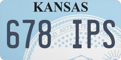 KS license plate 678IPS