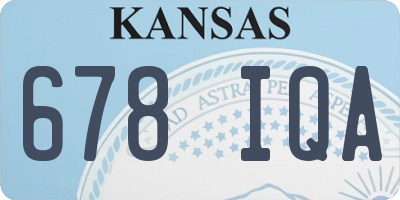 KS license plate 678IQA