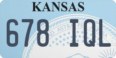 KS license plate 678IQL