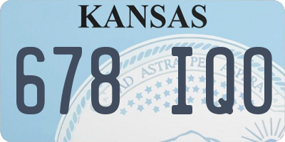 KS license plate 678IQO