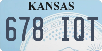 KS license plate 678IQT