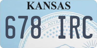 KS license plate 678IRC