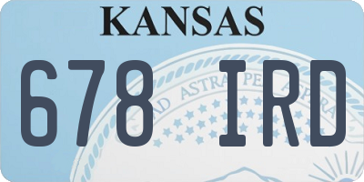 KS license plate 678IRD