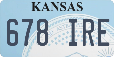 KS license plate 678IRE