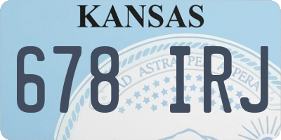 KS license plate 678IRJ