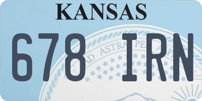 KS license plate 678IRN