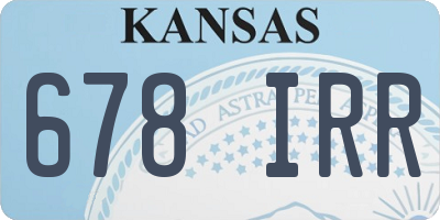 KS license plate 678IRR