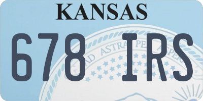 KS license plate 678IRS