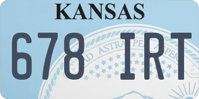 KS license plate 678IRT