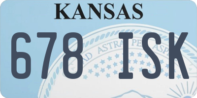KS license plate 678ISK