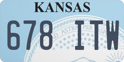 KS license plate 678ITW