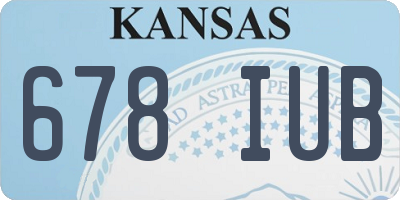KS license plate 678IUB