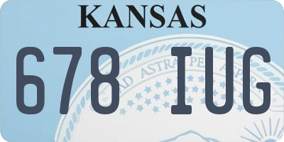 KS license plate 678IUG