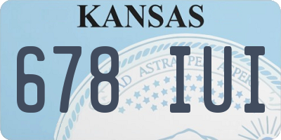KS license plate 678IUI