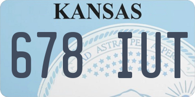 KS license plate 678IUT