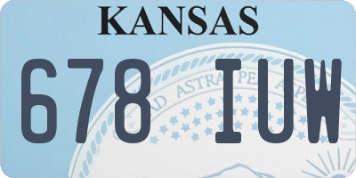 KS license plate 678IUW