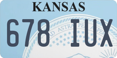 KS license plate 678IUX