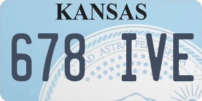 KS license plate 678IVE