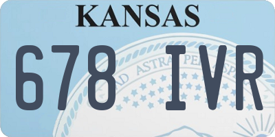 KS license plate 678IVR