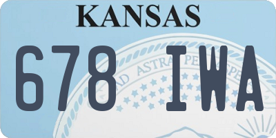 KS license plate 678IWA