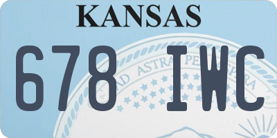 KS license plate 678IWC
