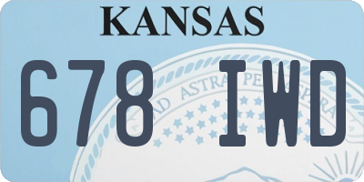 KS license plate 678IWD