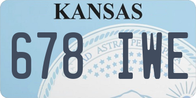 KS license plate 678IWE