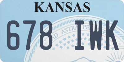 KS license plate 678IWK