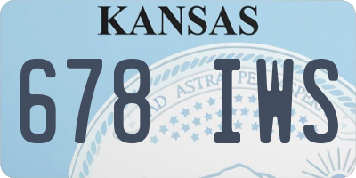 KS license plate 678IWS