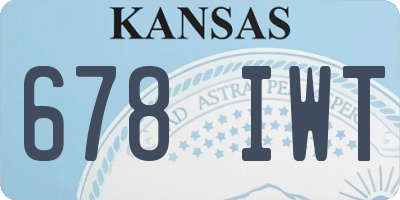 KS license plate 678IWT